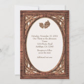 ナチュラル　ウッディー　松ぼっくりと木　ツートン　招待状 招待状 (裏面)