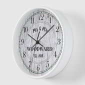 ナチュラル　ウッドフレーム　結婚式　ウェディング　新婚夫婦　オーダーメイド 壁時計 (傾斜)