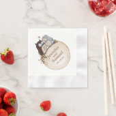 ナチュラル　ウッドランド　ウェディング　オウル　ペーパーナプキン 縁ありカクテルナプキン (インサイチュ)