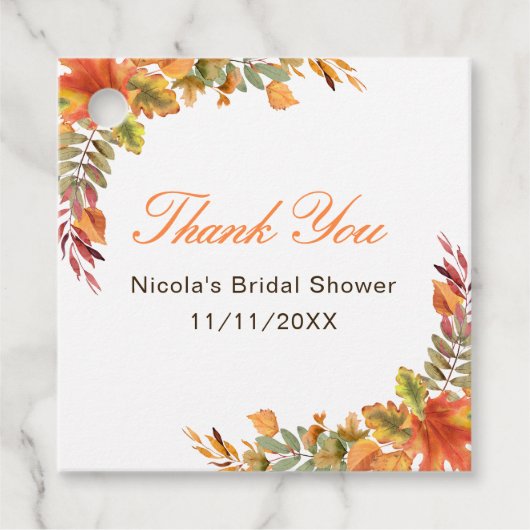 ナチュラル オータム ウェディング シャワー 紅葉 フェイバータグ (正面)