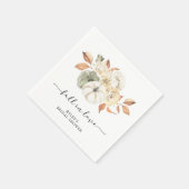 ナチュラル オータム パンプキン ブライダル シャワー スタンダードカクテルナプキン (角)