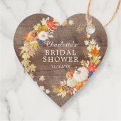 ナチュラル オータム リーフ パンプキン ウェディング シャワー ギフト フェイバータグ (裏面)