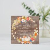 ナチュラル オータム リーフ パンプキン ブライダル ティー 招待状 (スタンド正面)