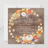 ナチュラル オータム リーフ パンプキン ブライダル ティー 招待状 (正面)