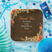 ナチュラル オータム リーフ ブライダル シャワー ペーパープレート (パーティー)