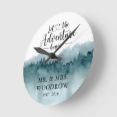 ナチュラル カスタマイズ ウェディング 新婚夫婦 大型 時計 (傾斜)