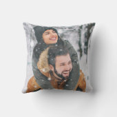 ナチュラル カスタム カップル 名前 日付 現代 フォトスロー クッション (裏面)