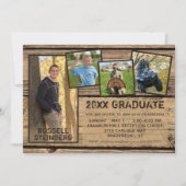 ナチュラル カントリー ウッド 20XX 年卒 | 5 枚の写真 招待状 (正面)