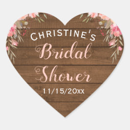 ナチュラル カントリー シック ピンク フラワーブライダル ギフト お礼の品 ハートシール