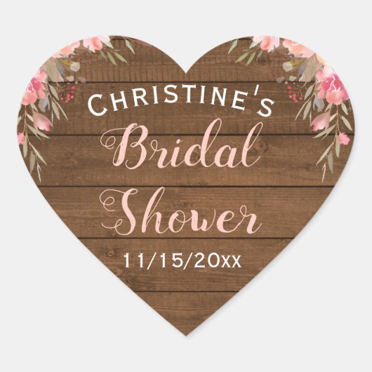 ナチュラル カントリー シック ピンク フラワーブライダル ギフト お礼の品 ハートシール (正面)