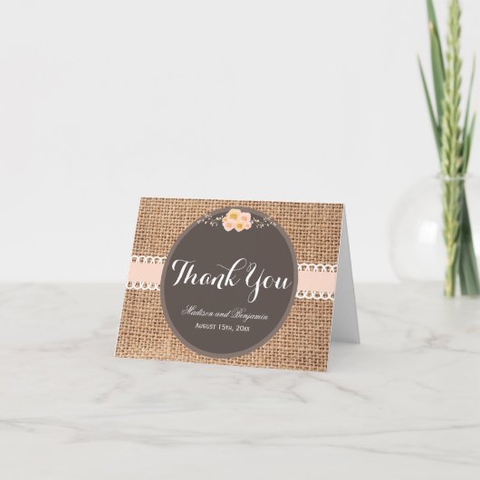 ナチュラル カントリー バルーン 結婚式 お礼カード サンキューカード (正面)