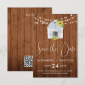 ナチュラル カントリー 向日葵 バーン ストリング ライト セーブザデート (正面/裏面)