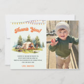 ナチュラル キャンピング バースデー フォト サンクス カード (正面)