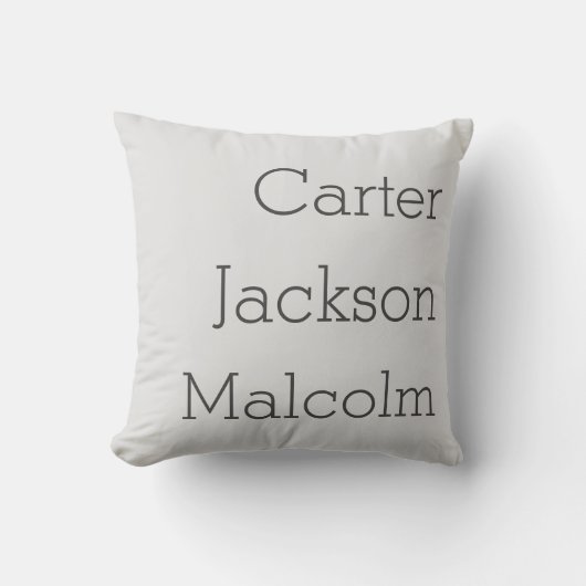 ナチュラル·グレー·スリー·キッズ·ネームズ·ファミパーソナライズされたリー クッション (正面)