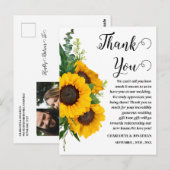 ナチュラル サンキュー カスタム フォト ウェディング サンクス ポストカード (正面/裏面)