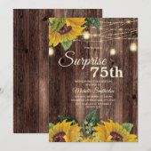 ナチュラル サンキライ ストリング ライト サプライズ 75歳 招待状 (正面/裏面)