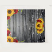 ナチュラル サンフラワー ウッド ウェディング バックドロップ タペストリー (正面(横))