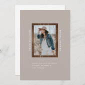 ナチュラル サンフラワー ウッド タウペII ブライダルシャワー 招待状 (正面/裏面)