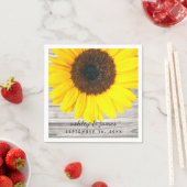 ナチュラル サンフラワー パーソナライズ パーティー ペーパー スタンダードカクテルナプキン (インサイチュ)