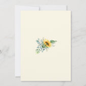 ナチュラル サンフラワー ユーカリ グリーン ベイビー シャワー 招待状 (裏面)