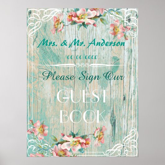ナチュラル シックなポスター 結婚式のゲストブックポスター ポスター (正面)