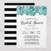 ナチュラル シックな 花の ブライダル シャワー 招待状 (正面/裏面)