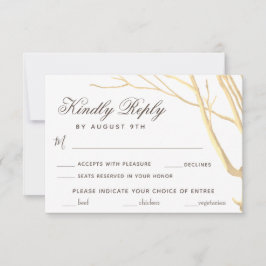 ナチュラル シンプル ツリー ウェディング メニュー オプション RSVP カード
