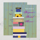 ナチュラル スタック ギフト ブライダル シャワー シック インビテーション (正面/裏面)