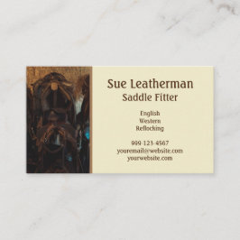 ナチュラル/タン乗馬馬馬鞍乗り 名刺