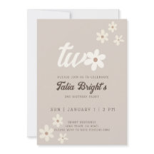 ナチュラル ダイシー ボヘミアンバースデー招待状