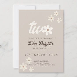 ナチュラル ダイシー ボヘミアンバースデー招待状 招待状