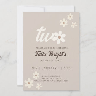 ナチュラル ダイシー ボヘミアンバースデー招待状 招待状