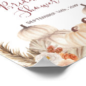 ナチュラル パンプキン ウェディング ベイビー シャワー ウェルカム ポスター (角)