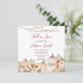 ナチュラル パンプキン ボヘミアン 秋の恋 ブライダルシャワー 招待状 (スタンド正面)