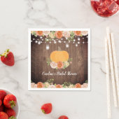 ナチュラル パンプキン 秋 フラワーブライダルシャワー スタンダードカクテルナプキン (インサイチュ)