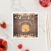 ナチュラル パンプキン 秋 フラワー ブライダル シャワー スタンダードカクテルナプキン (インサイチュ)