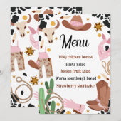 ナチュラル ピンク ロデオ バースデー 食品 メニュー サイン カード (正面/裏面)
