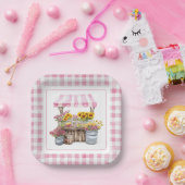 ナチュラル ピンク ワイルドフラワー ひまわり ファーマーズ マーケット ペーパープレート (パーティー)