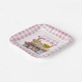 ナチュラル ピンク ワイルドフラワー ひまわり ファーマーズ マーケット ペーパープレート (傾斜あり)