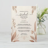 ナチュラル ファブリック ベルベット レース リネン ペーパー ブライダル シャワー 招待状 (スタンド正面)