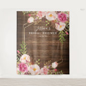 ナチュラル フラワー ウェディング シャワー 背景 タペストリー (正面)