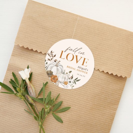 ナチュラル フラワー パンプキン ブライダル シャワー ラウンドシール