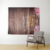 ナチュラル フラワー ラブ スパークル ウェディング バックドロップ タペストリー (インサイチュ(横))