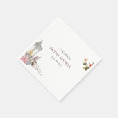 ナチュラル フラワー ローズ & ランタン ブライダル シャワー スタンダードカクテルナプキン (角)