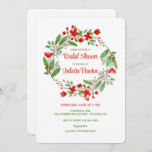 ナチュラル フローラル リース シャワー 招待状 (正面/裏面)