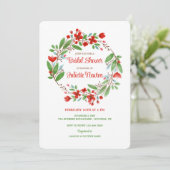 ナチュラル フローラル リース シャワー 招待状 (スタンド正面)