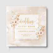 ナチュラル ブラッシュ ピンク ゴールド オータム ウェディング ゲストブック (正面)