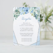 ナチュラル ブルーフラワー シルバーフレーム 結婚式 披露宴 エンクロージャーカード (スタンド正面)