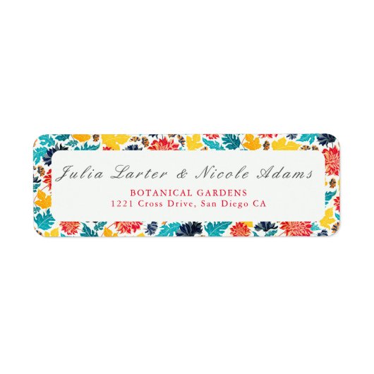 ナチュラル ブルー イエロー ウォーターカラー ひまわり ウェディング ラベル (正面)