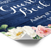 ナチュラル ブルー ストリング ライト 花 モチーフ ゲストブック (角)